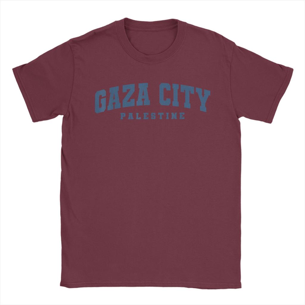 Gaza City Palestine Urban T Shirt Summer Hipster T Shirts Men 100 Cotton Crewneck Oversized Tees Short Sleeve Y2K Funny Tshirt