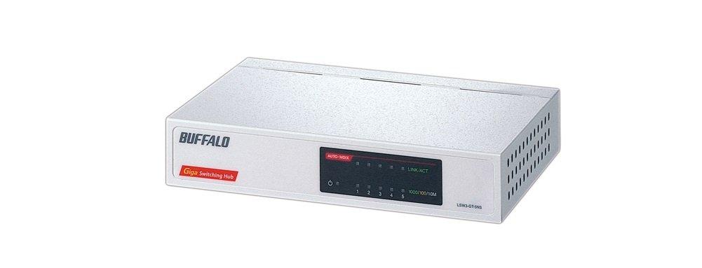 Buffalo Giga Compatible Metal Housing Power Supply 5 Ports White Switching Hub Built-in LSW3-GT-5NS