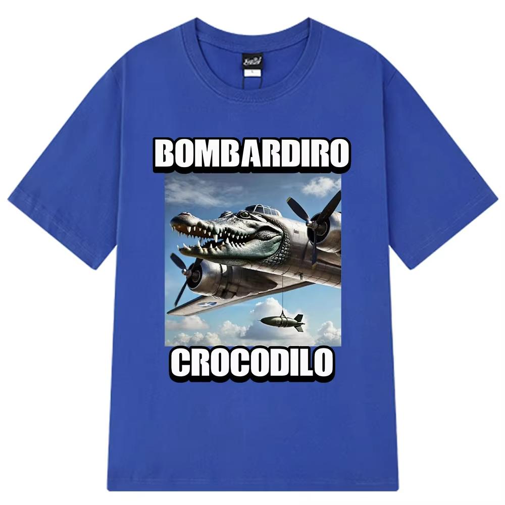 Bombardiro Crocodilo Funny Crocodile Plane Bomber T-shirt Men Women Casual Cotton Short Sleeve T Shirts Comfort O-Neck T-shirts