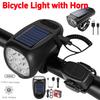 Éclairage de vélo solaire avec klaxon 120 dB 1200 mA 600 lm USB Type-C Rechargeable Lampe avant pour VTT Vélo de route Phare de vélo étanche
