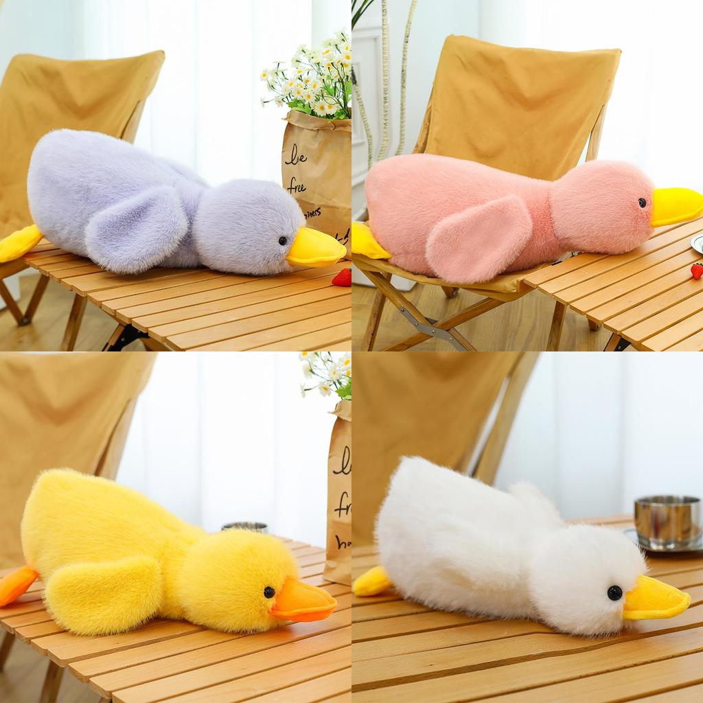 Cartoon Pink Puffed White Duck Plush Toy With Soft Pp Cotton For Kids Bedroom Decor