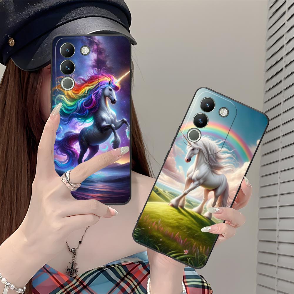 Fantasy Unicorn Mobile Phone Case for VIVO Y77 76 75 74 73 72 58 56 55 51 50 38 36 Y19 Y18 Y03 Y01 5G Colorful Printing Cover