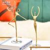 European Pure Copper Golden Ballerina Figurine - Modern Desktop Sculpture, Elegant Home Decor & Exquisite Craft Ornament