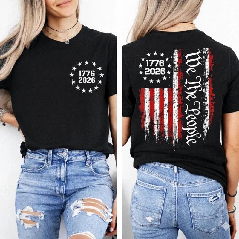 250 Anniversary USA 250th American Flag Patriotic 250 Years (Front/Back) T-Shirt S