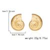 Ocean Style Large Metal Conch Shaped Stud Earrings for Women Fashionable Gold Plated Earring Summer Beach Dance Party Jewelry