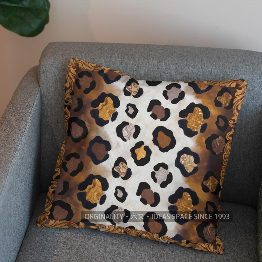 2D Colorful Leopard-Print Pillow For Decor Pattern Cushion Cover Suitable For Sofa Bedroom Car Pillow Cover