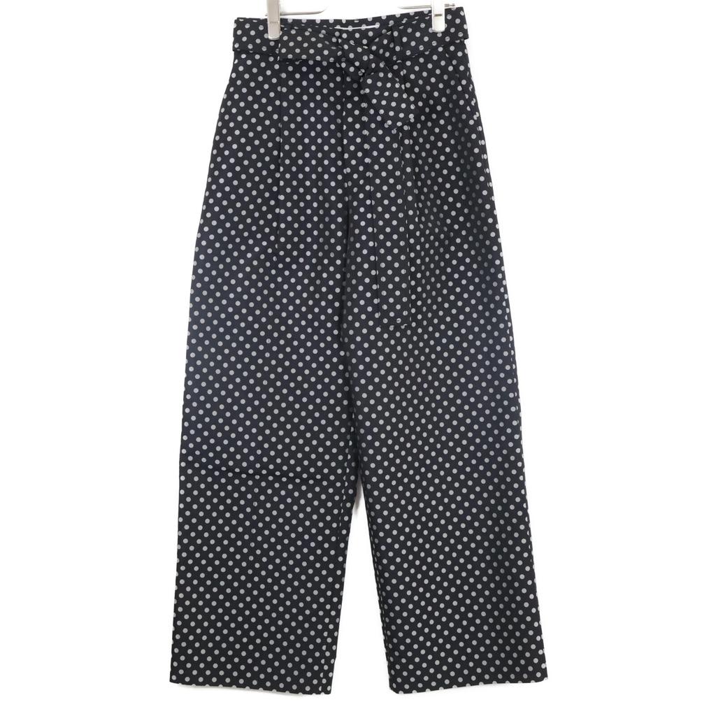 LE CIEL BLEU 23AW Black Dot Belted Wide Pants Bottoms 38 blackUsed