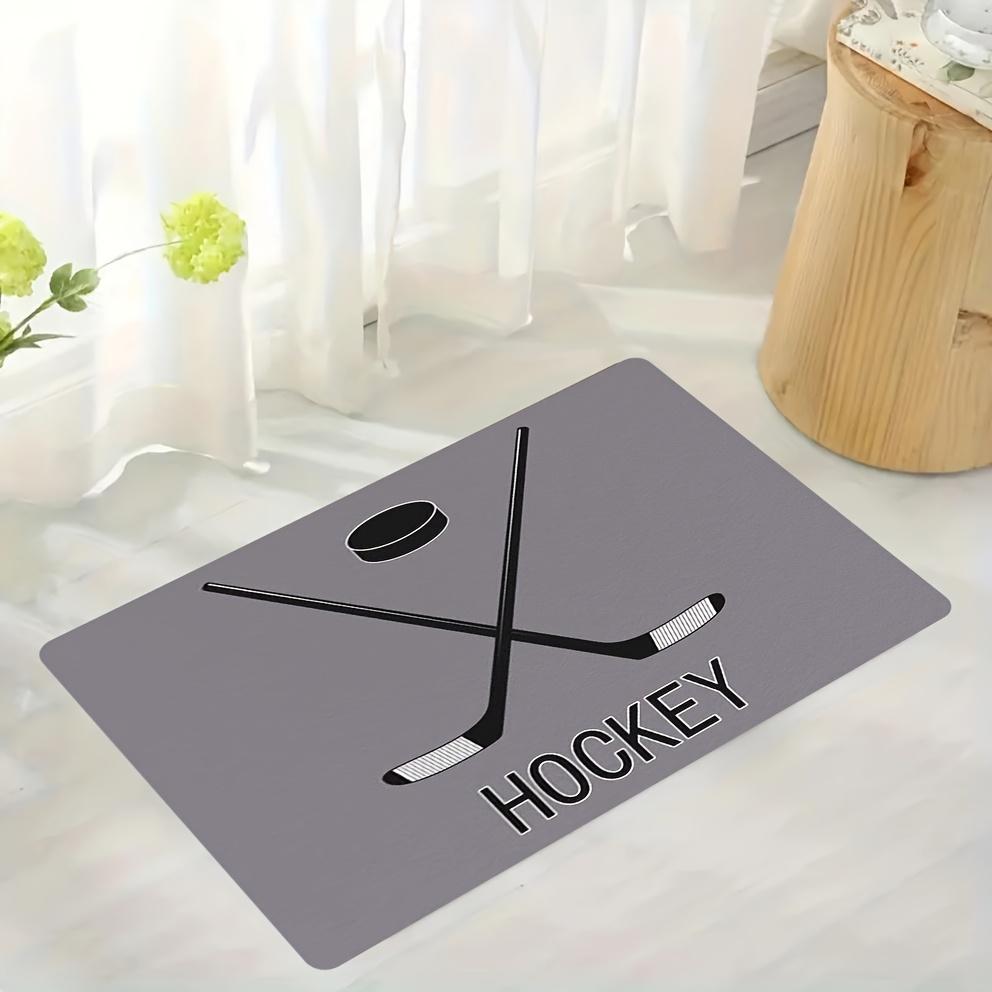 Ice hockey cross pattern Flannel-printed floor mats are slip-resistant Suitable for living room bedroom terrace garden carpets