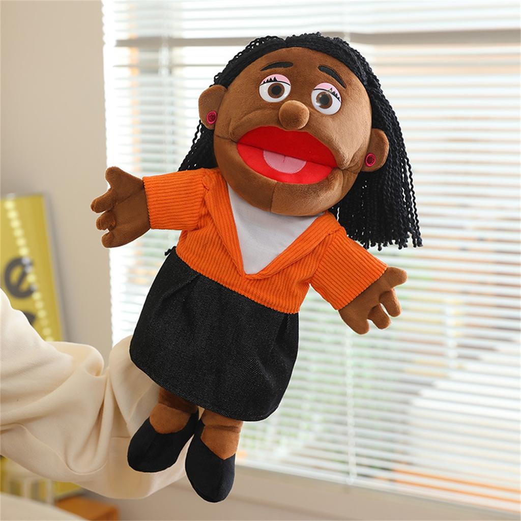 Marionnette à main Family à bouche ouverte pour tout le corps, Jouet en peluche, Marionnette Accessoire de spectacle pour maternelle, Marionnette pour enfants