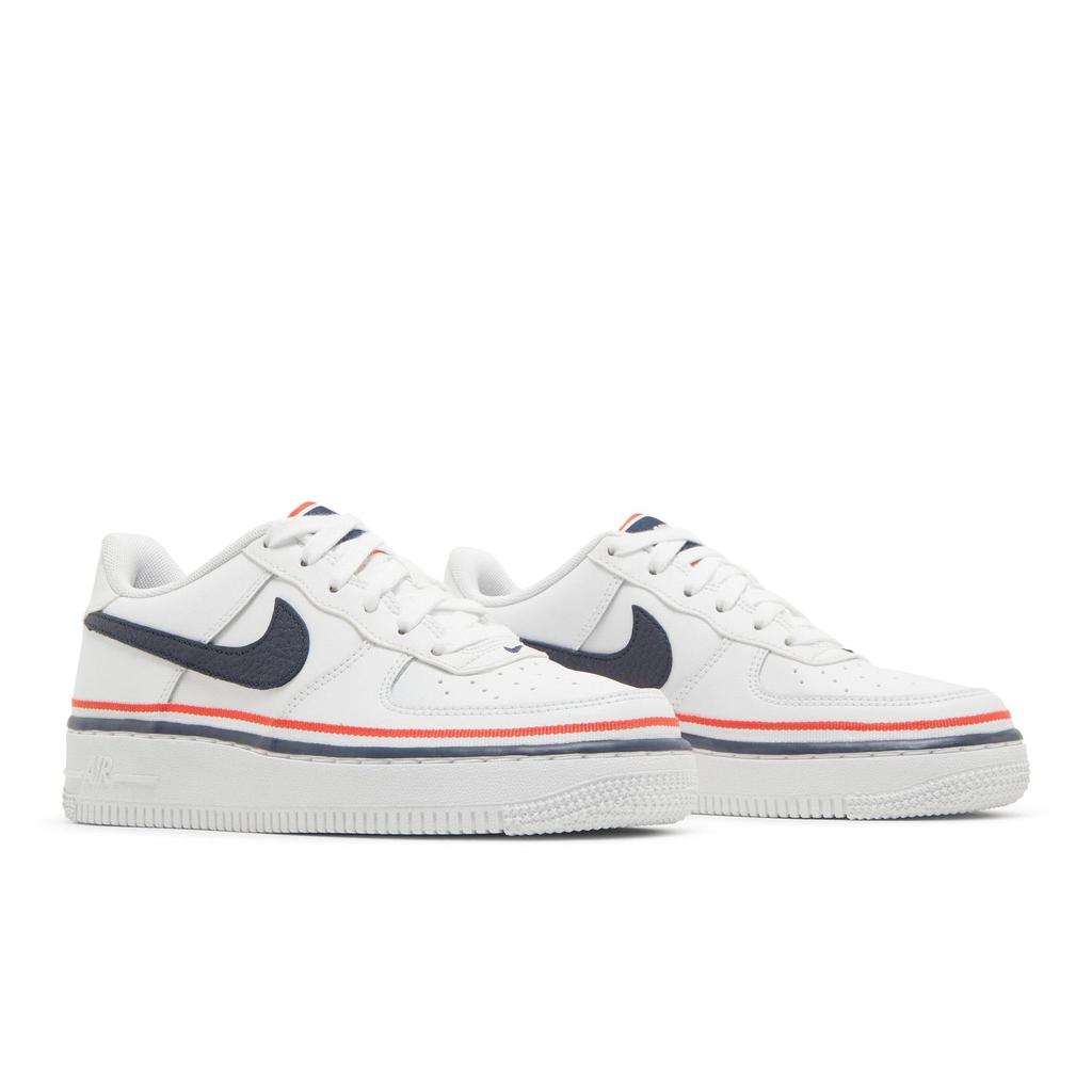 Nike Air Force 1 LV8 1 Grade School 'White Concord' (Unisex) White / University Red / Concord Kids' Skateboarding Shoes CW0984 100