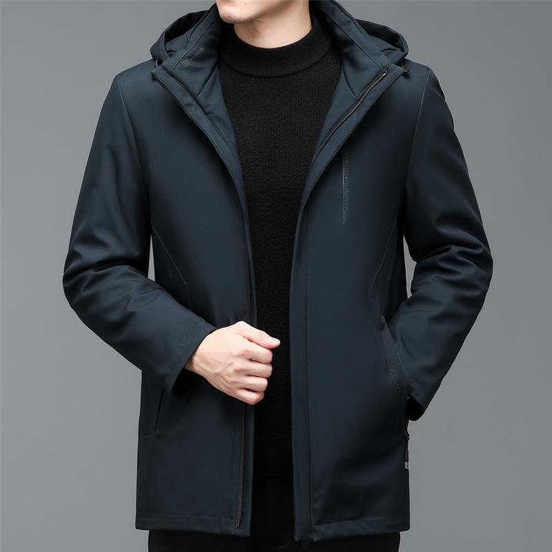 

Men s Down Jacket Mid-length Middle-aged Thickened Warm Winter New Style Removable Liner Men s Casual Jacket Men s Clothing 195/4XL