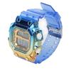 Orologio Digitale Quadrato Colorato con Quadrante a Gradiente e Cinturino Trasparente Opaco Impermeabile per Uso Quotidiano e Sportivo per Studenti