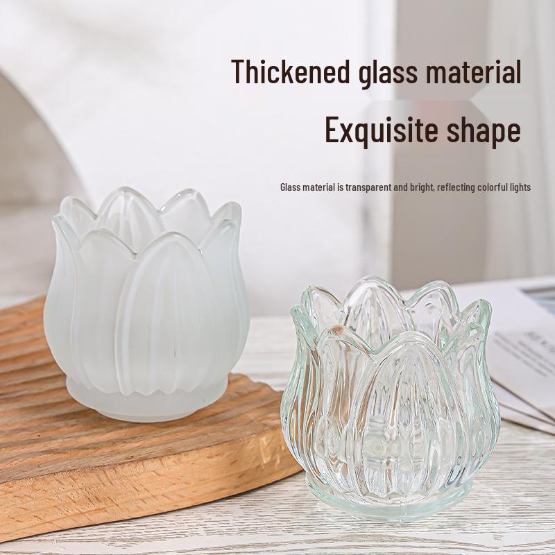 Elegant Aromatherapy Candle Holder - Thick Transparent Glass for Home Display & Scented Candles
