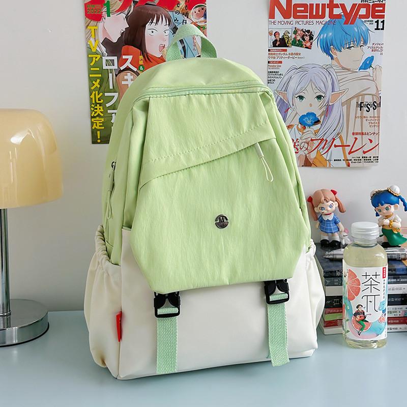 Nylon Casual Backpack With Breathable Design For Students And Teens зелёный