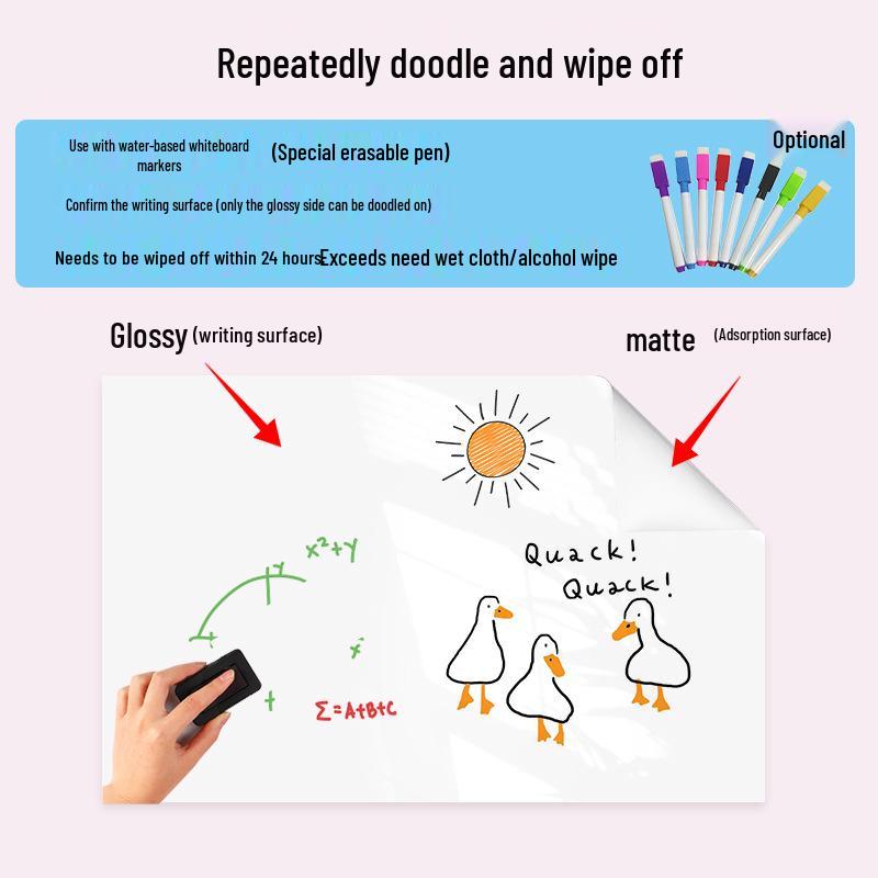 Children's Removable Erasable Blackboard Wall Sticker - No Wall Damage, Static Cling Memo Board