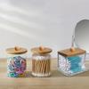 1pc Clear Acrylic Swab Holder Storage Organizer Dispenser Jars Home Organization Box for Floss Makeup Pads Powder Puffs, Beauty