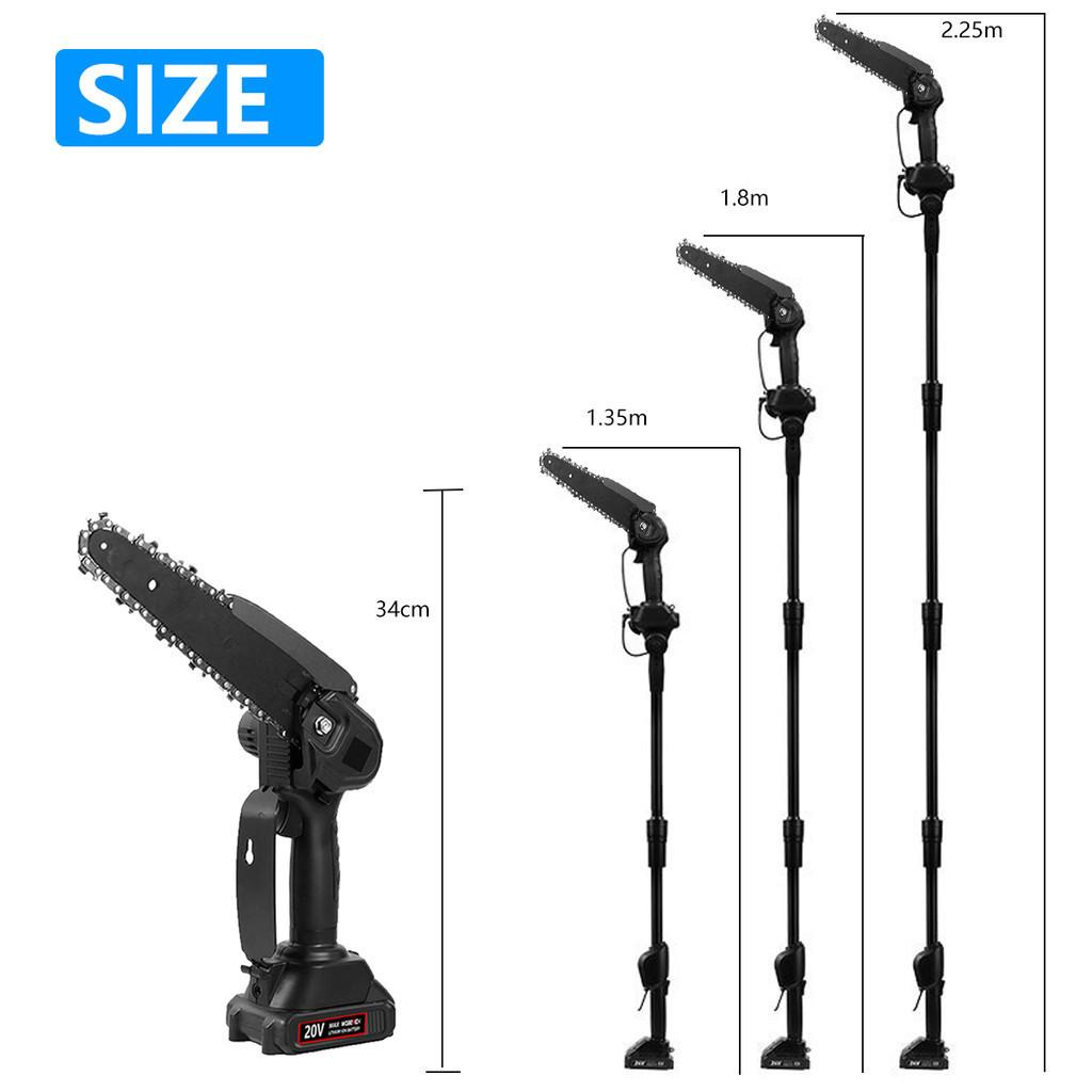 18V 6 Inch Cordless Chain Saw Telescoping Electric Pole Chainsaw Portable High Branch Saw Garden Tree Pruning Tool