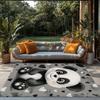 Cute Panda Heart Print Door Mat, Non-Slip Absorbent Washable Area Rug, Modern Animal Decor Carpet for Bathroom Living Room