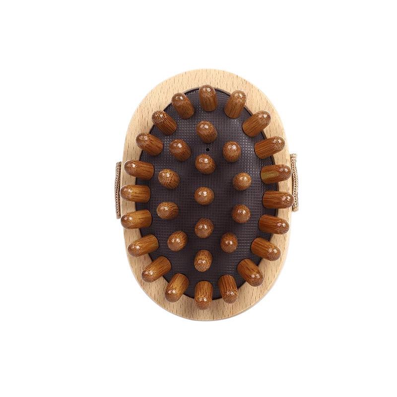 Universal Slimming Gua Sha Massager: Body & Legs Wooden Brush with Therapy Comb and Soft Cushion