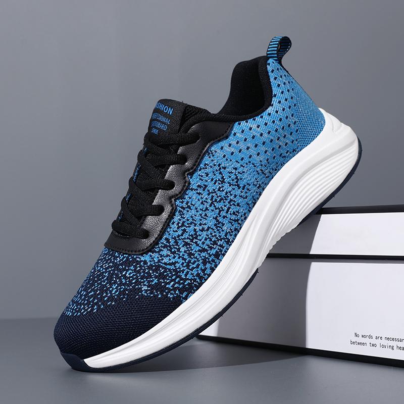 

Fashion New Men s Breathable Summer Thick Bottom Brand Mesh Jogging Outdoor Fashion Trend Casual Shoes Large Size Tenis Para Hombre 45 синий