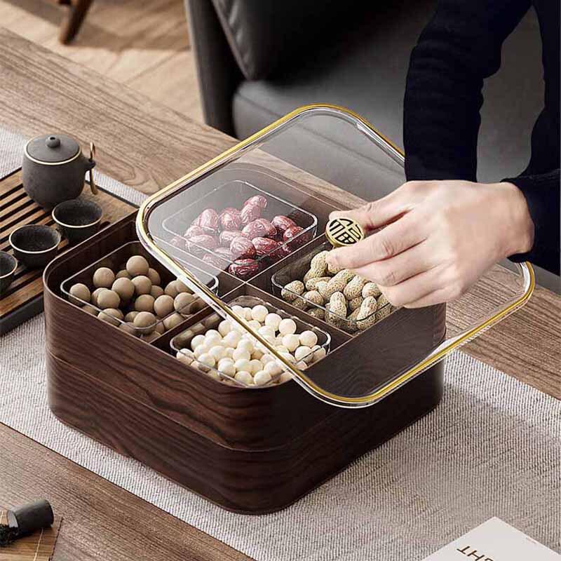 Ретро китайская деревянная коробка для конфет Pabei, двухслойная