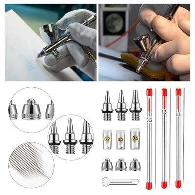 0.2/0.3/0.5mm Needle Airbrush Nozzle Needle Maintenance Tool Accessories Kit  for Airbrush