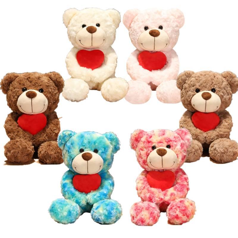 Buntes Batik-Teddybär-Plüschtier für Kinder und Erwachsene