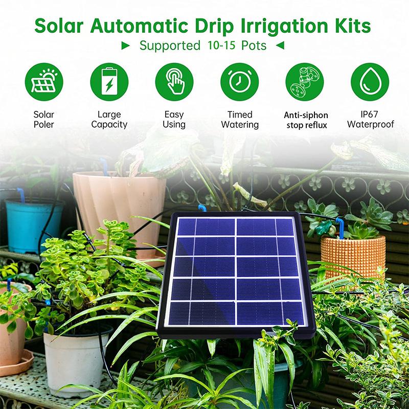 Intelligent Solar Sprinkler Timer for Potted Plants - Automatic Drip Irrigation System