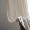 Nordic Beige Geometric Floral Lace Curtain Fabric for Living Room and Bedroom