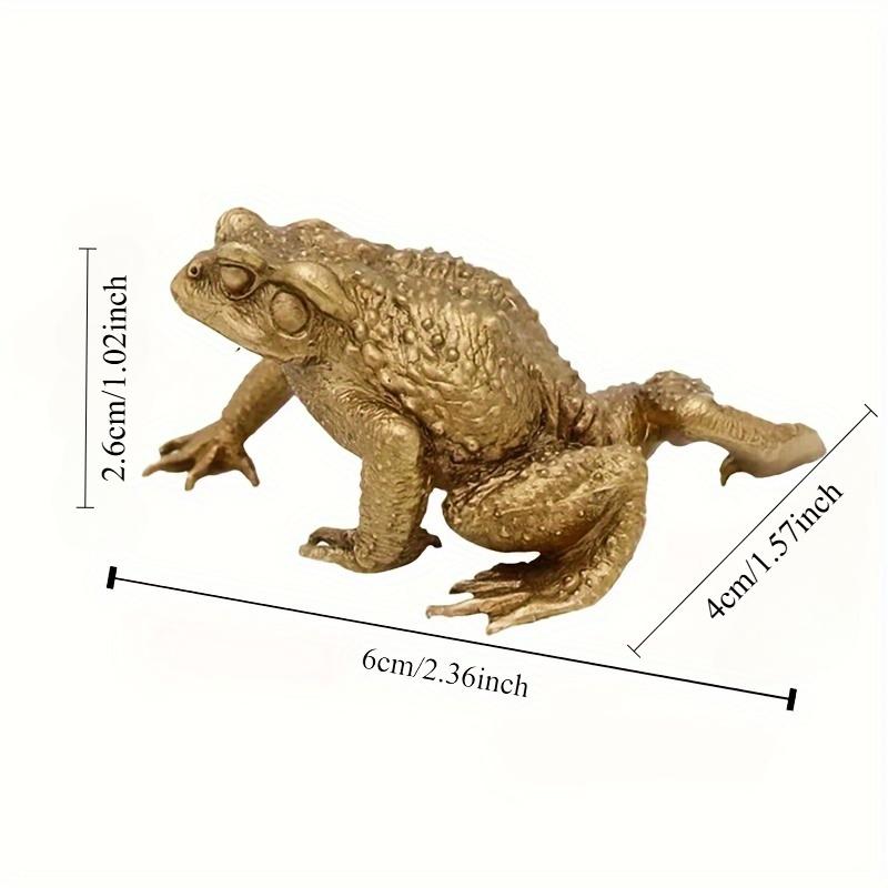 Feng Shui Copper Pocket Money Toad Fortune Brass Toad Figurine Indoor/Outdoor Decorative Statue No Electricity Required