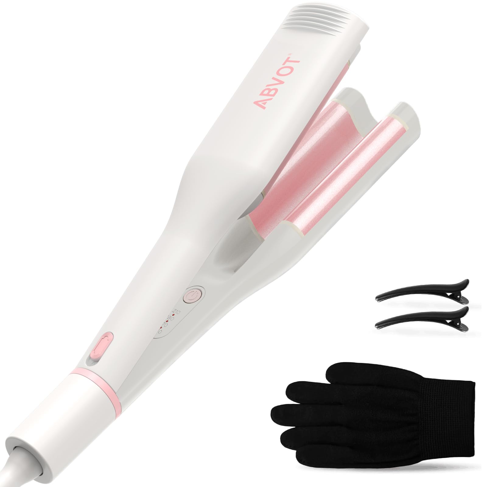 ABVOT Deep Hair 32mm Wave Christmas 80 Million Negative Ion PSE Japanese Instruction Manual Included HC02 U-Shaped Iron, Curl, Iron, Gift,