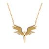 Women Necklace Rhinestones Angle Wing Shape Pendant Choker Necklace Adjustable Extended Chain Necklace Clothing Accessories