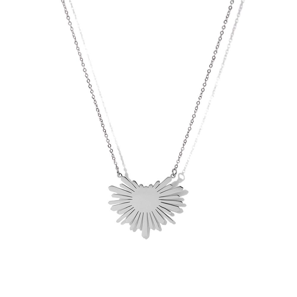 Sunflower Series 18K Gold Plated Necklace - European & American Style, Titanium Steel Clavicle Chain for Women