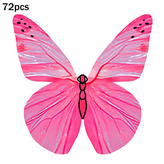 72 ks jedlých motýlů, dekorace na dort, oplatkové papírové motýly na dorty, muffiny, dezerty, narozeninové, svatební, večírkové potřeby