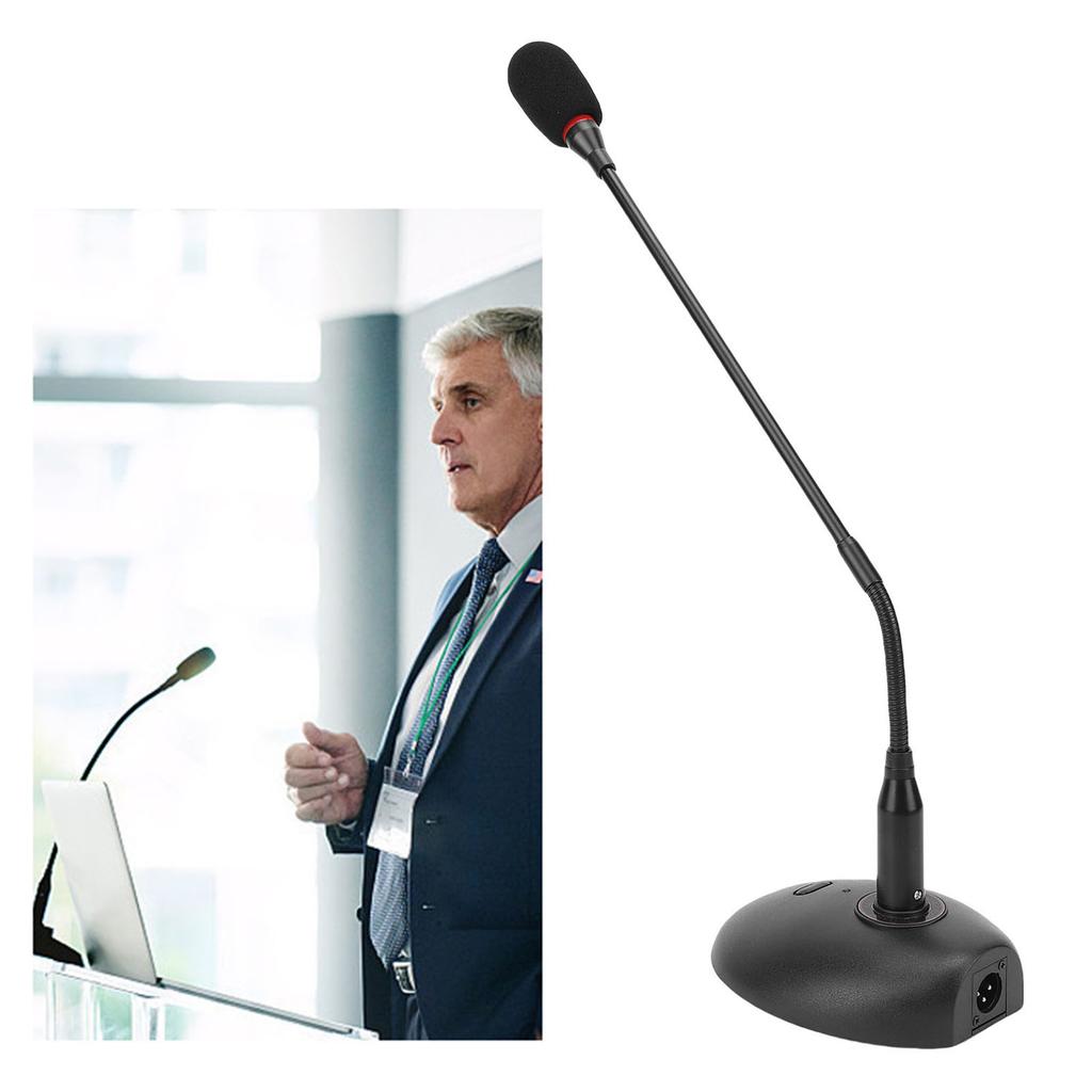Wired Conference Microphone Flexible Gooseneck Cardioid Condenser Mic with Base Standard 3 Pin XLR Male Plug