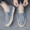 2024 Vintage Men Casual Shoes Summer Designer Men Canvas Shoes Breathable Slip On Loafers Mens Flats Driving Shoes