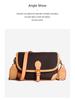 Women's Vintage Color Block Saddle Crossbody Bag - Large Capacity, Single Shoulder, Commuter Style 2025
