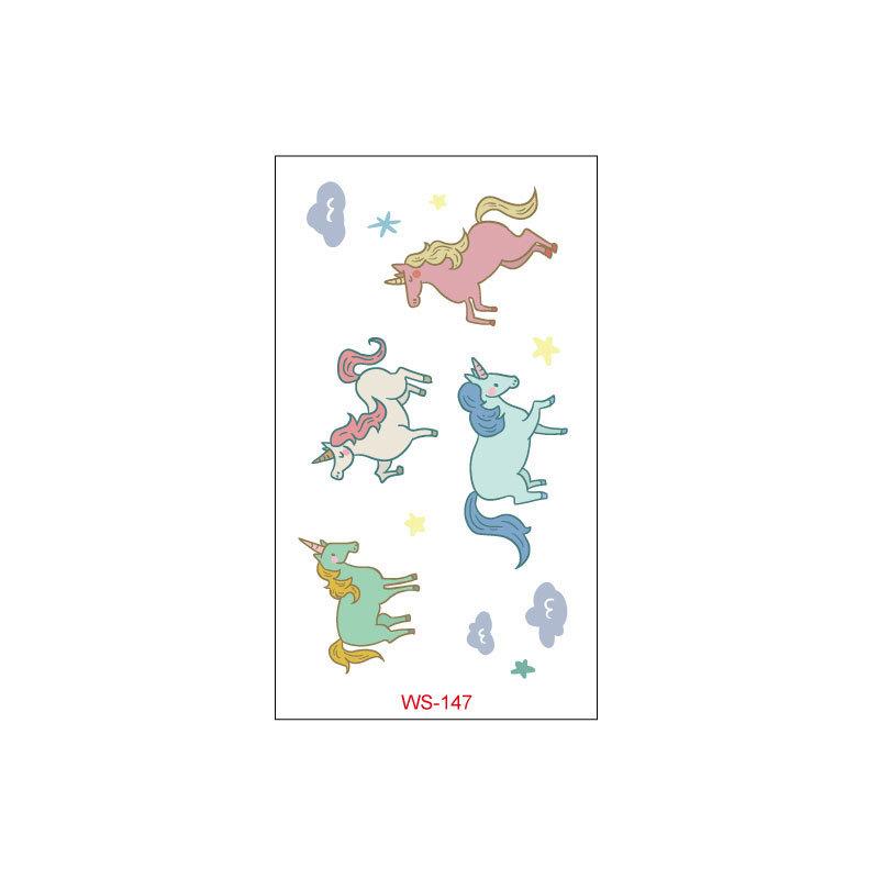 Cross Border Children's Cartoon Unicorn Tattoo Sticker Waterproof Long-lasting Fun Cute Sweat Resistant