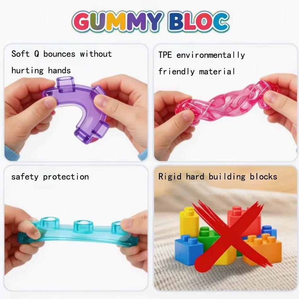 Squishy Jelly Building Blocks Soft Stretchy Sensory Toys For Kids Teens Perfect For Party Playroom Table Decor Birthday Gift