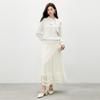 Women's Elegant Spliced Collar Bow Knit Sweater