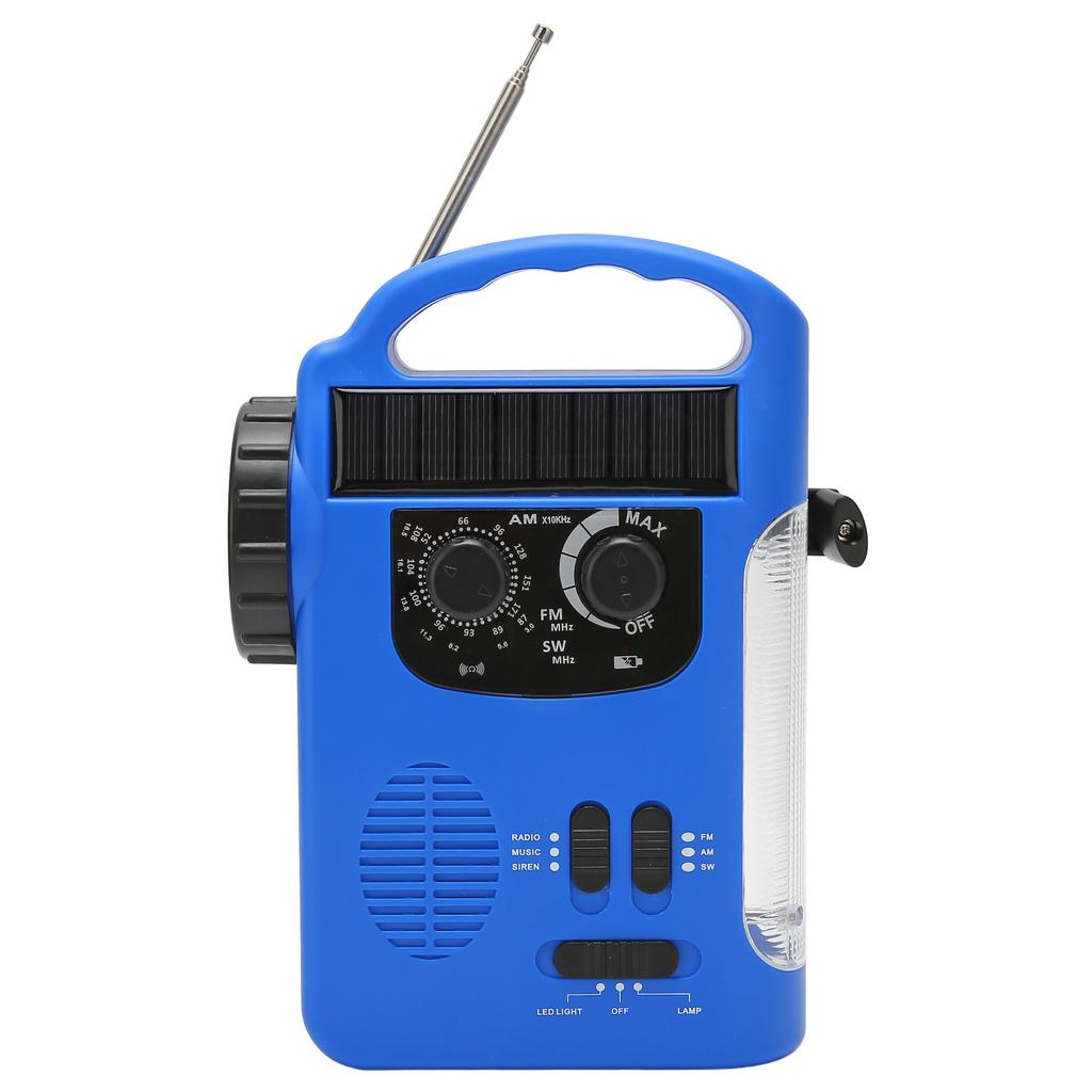 Hand Crank Solar Radio AM FM SW Emergency Radio with LED Flashlight Reading Light MP3 Player for Outdoor Camping