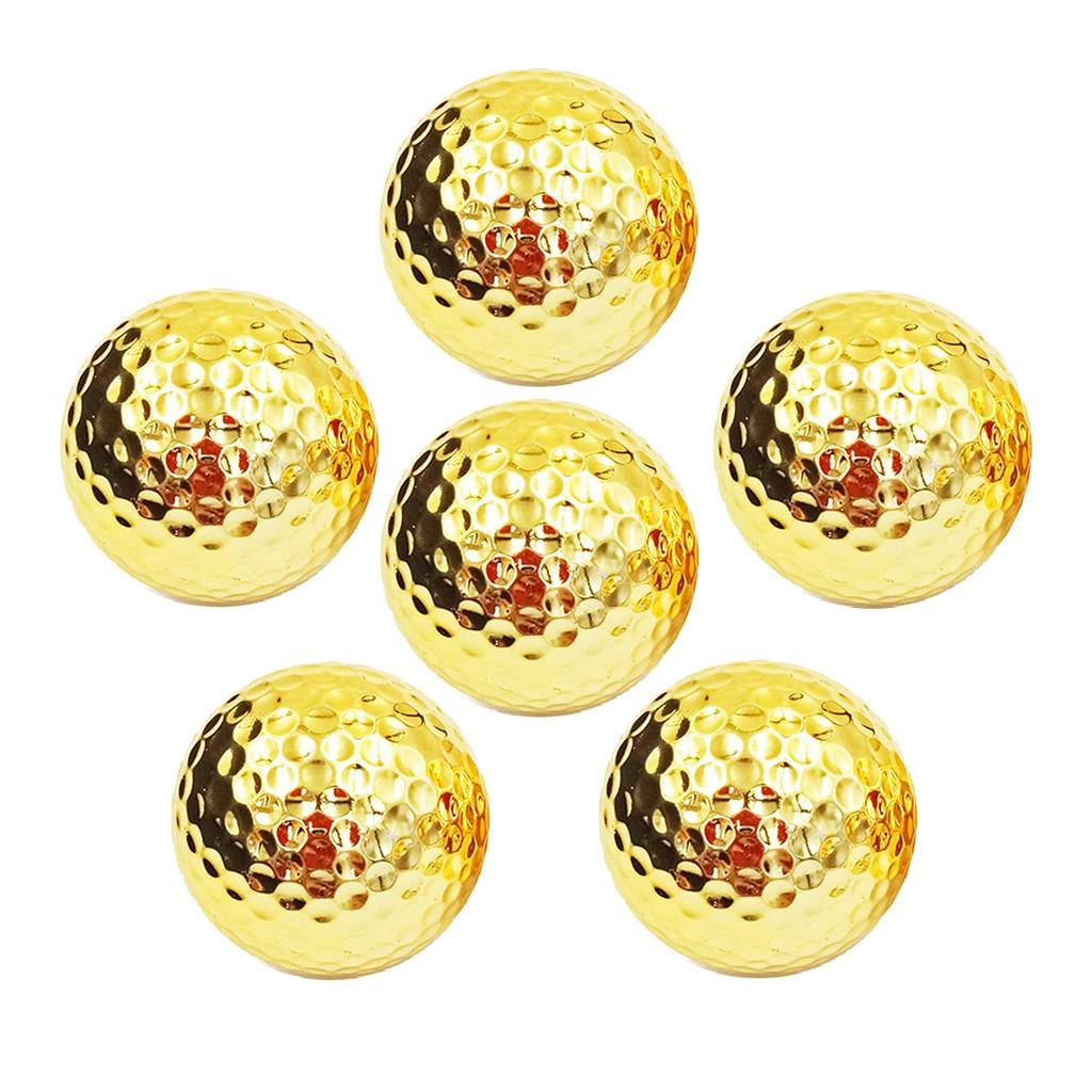 dodtazz Gold Golf Balls 6-Ball Set Competition Prize Gift with Case Luxury Award (6 Balls + Carry Bag Set)