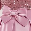 New Girls' Princess Dress with Fine Sequins, Puff Sleeves, and Spliced Satin Tutu Skirt
