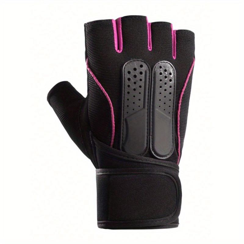 1pair Fitness Anti-Slip Protection Gloves with Wrist Support, Half-Finger, Long Style, Suitable for Cycling, Riding Motorcycle and Skiing