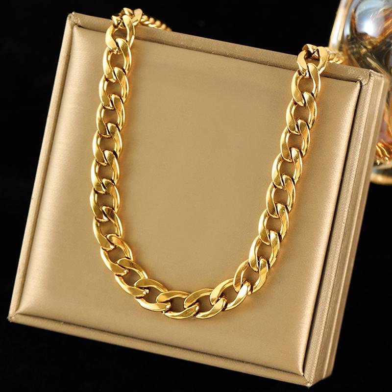EILIECK 316L Edelstahl Metallkettenhalskette Für Frauen Mode Vergoldete Halskette Wasserdichter Schmuck Damen Geschenk