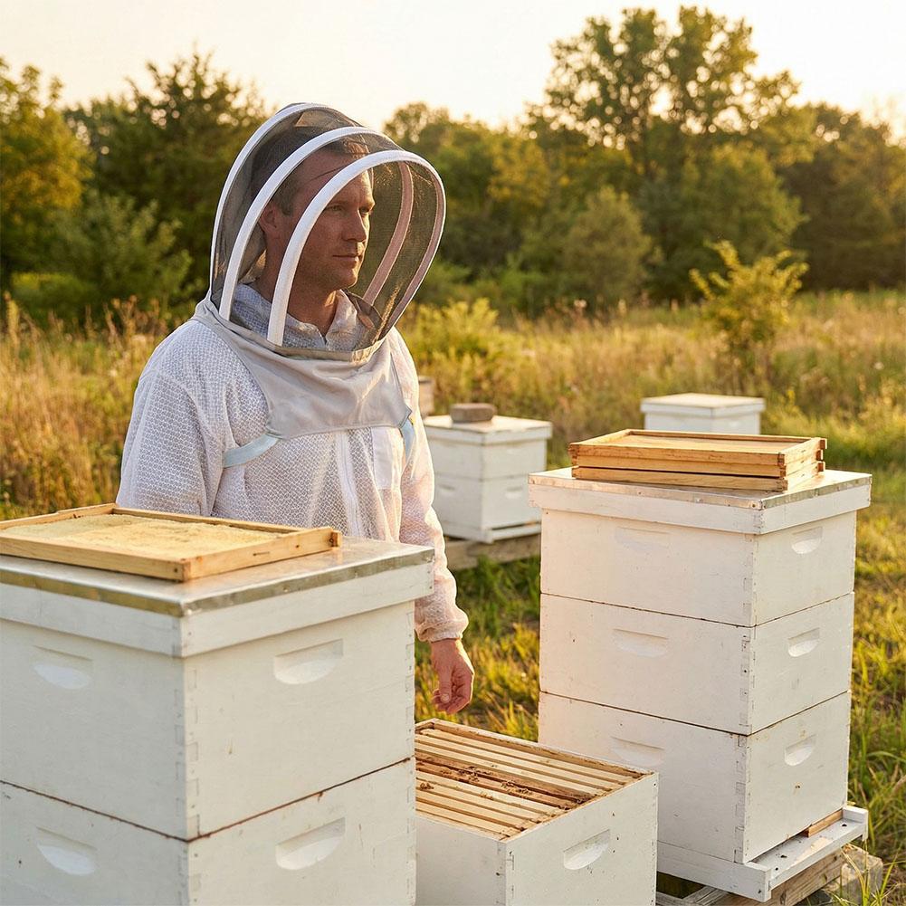 Anti Bee Hat Beekeeper Beehive Beekeeping Cowboy Hat Mosquito Bee Insect Net Veil Head Face Protector Beekeeper Equipment