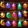 LED String Lights Ramadan Eid Decorations Star Moon Castle Theme Indoor Outdoor Festival Lighting