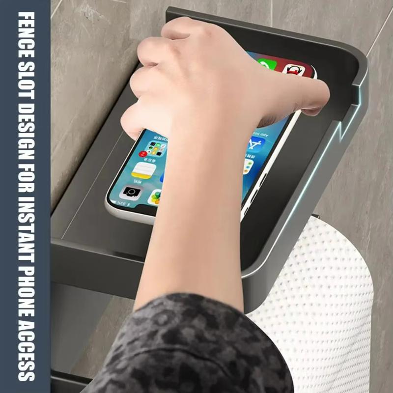 Tissue Hanger Toilet Paper Roll Holder Storage Accessories Storage Rack No Punching Paper Ttowel Storage Rrack Wall Mounted
