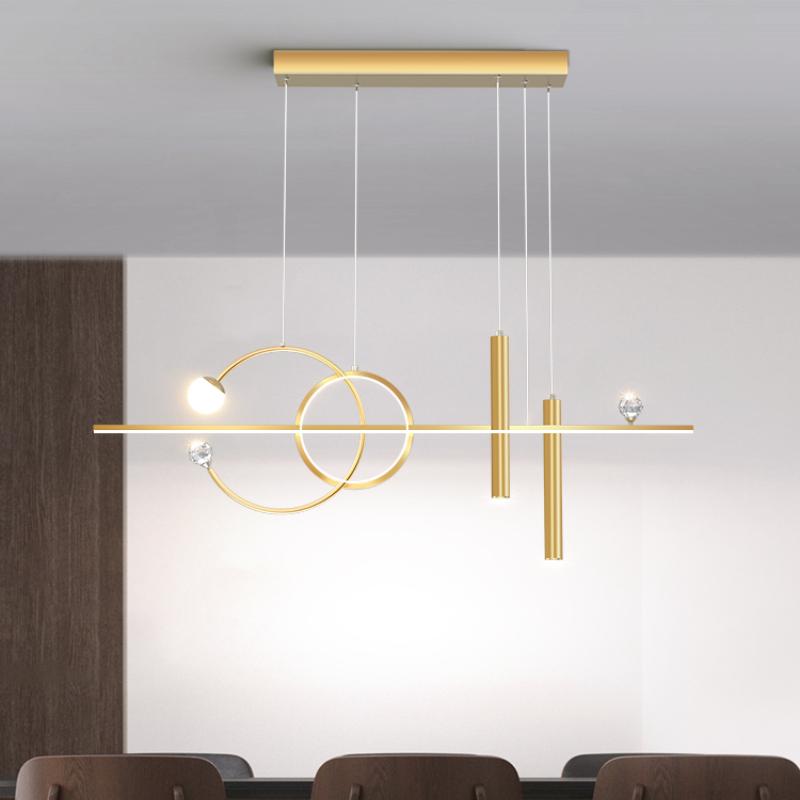 

Nordic dine dining room Подвесные светильники внутреннее освещение Потолочный светильник подвесной светильник Люстры для столовой Потолочные светильники L100CM&Warm White золотой