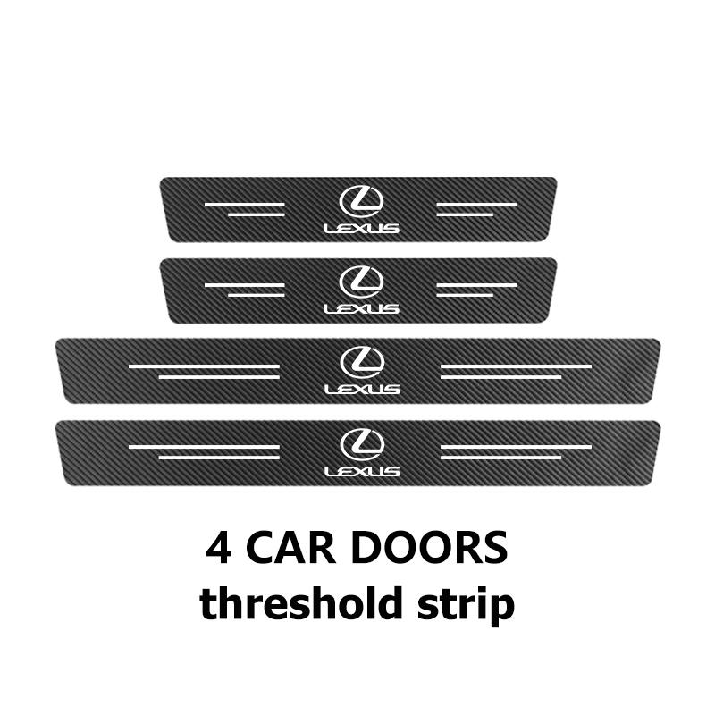 Carbon Fiber Car Door Sill Protector Stickers Auto Accessories For Lexus UX250h RX450h RX300 GX470 CT200h RX400h NX300h RX350